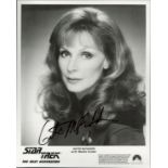 Star Trek Actor, Gates McFadden signed black and white promo photograph Signed in black marker