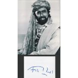 Actor, Art Malik signature piece featuring a signed white card and a 10x8 black and white