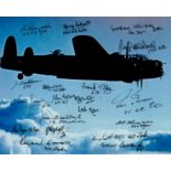 World War II Lancaster multi signed 10x8 colour photo signed by 18 Bomber command veterans such as W