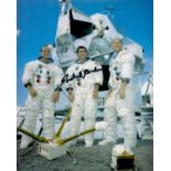 Apollo 12 NASA astronaut Richard Gordon Signed 10x8 inch Colour Photo. Signed in black ink. Good