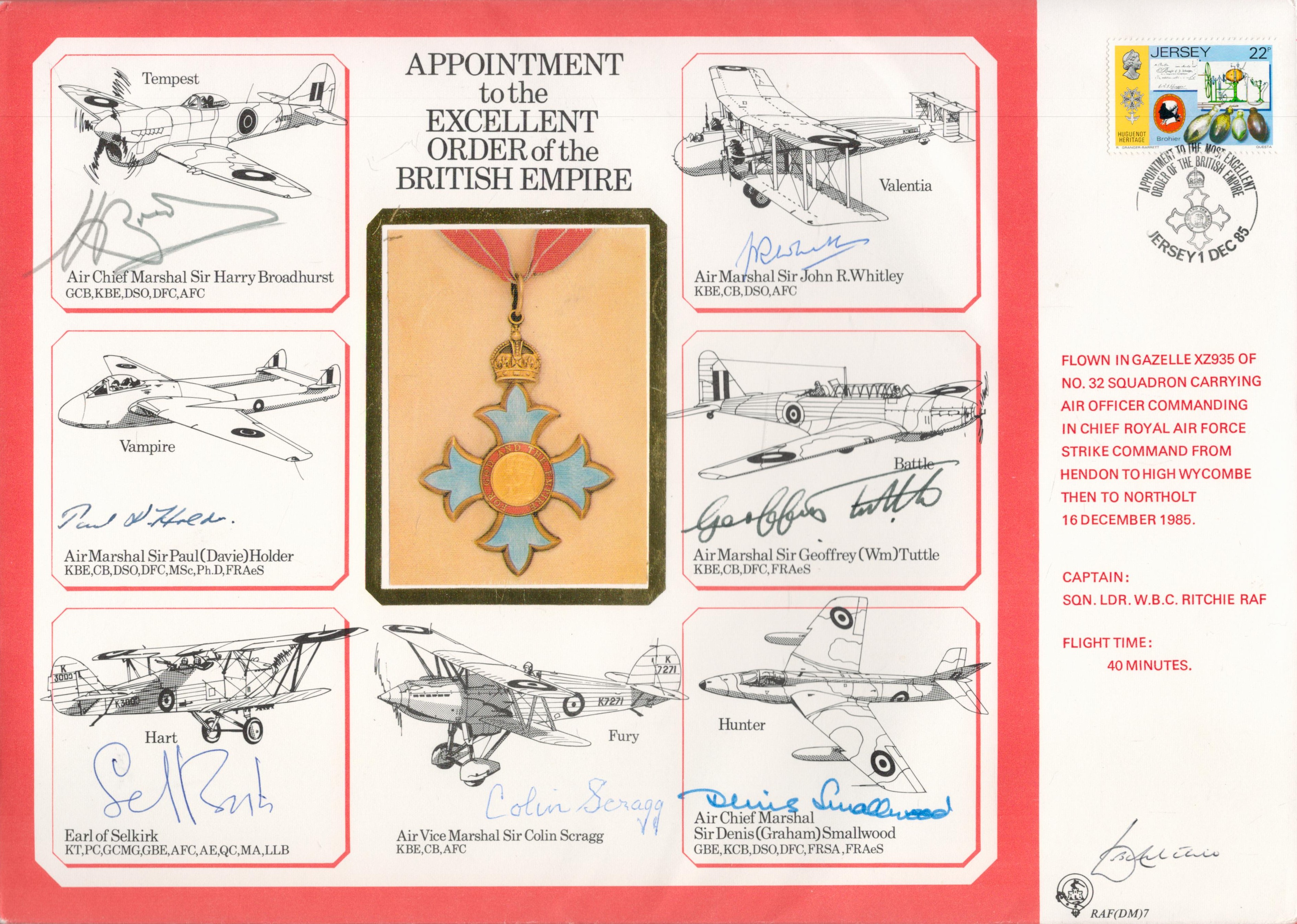 WW2 multisigned DM Cover Appointment to the Excellent Order of the British Empire signed by A. C.