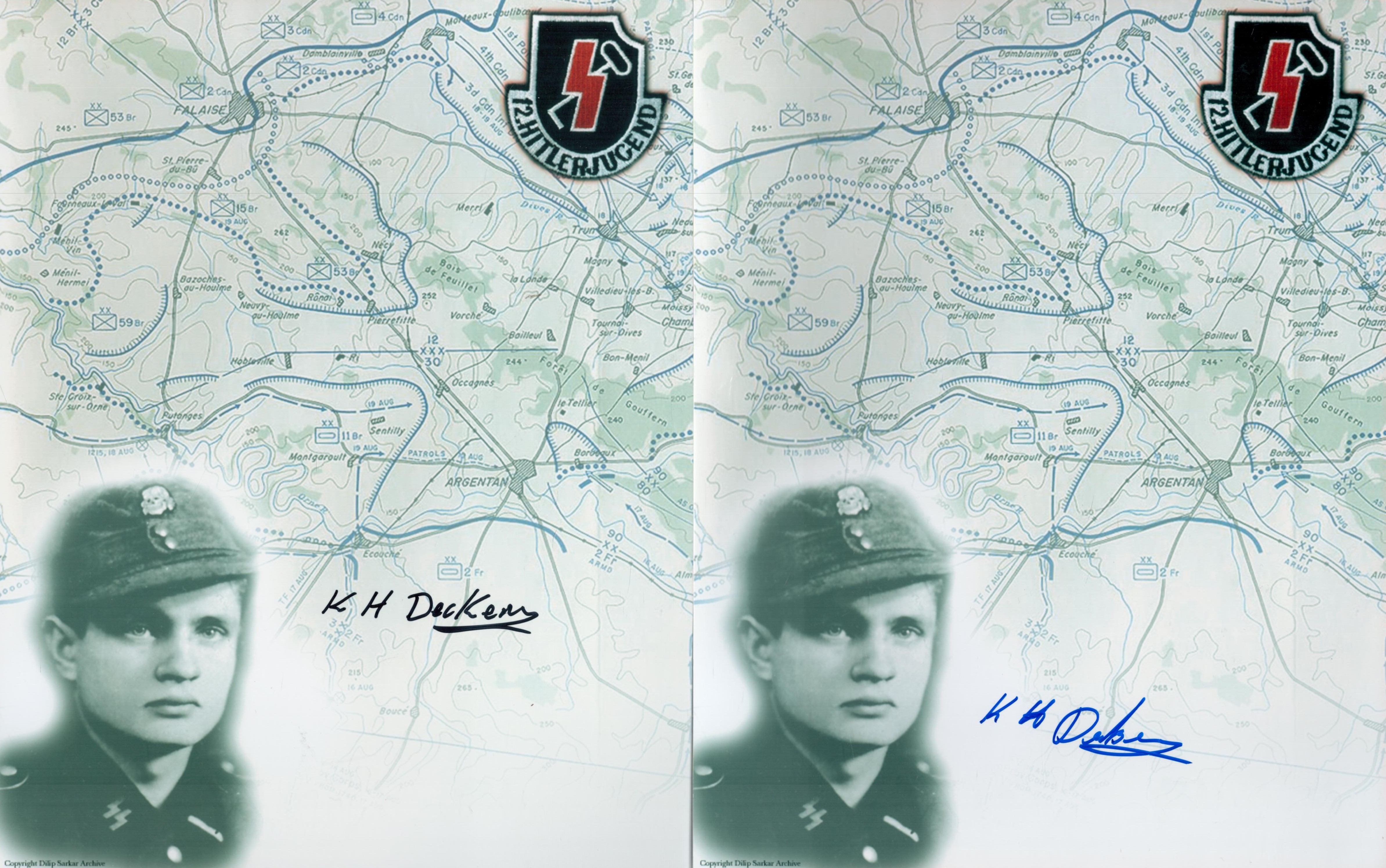 German WW2 General Karl Decker Signed Collection of 2 Colour 10x8 inch Photos/Images. Karl Decker (