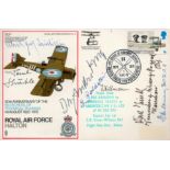 WW1 Seven German Pilots Signed on Royal Air Force Halton First Day Cover. British Stamp with 1 Aug