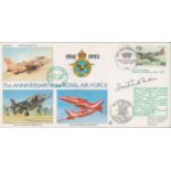 Air Vice-Marshal David Scott Malden DSO DFC Signed 75th Anniversary of the Royal Air Force FDC. Fiji