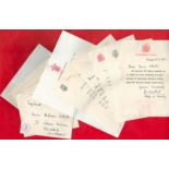 7 signed TLS and ALS from Royal Secretaries collection. With Queen Elizabeth postmarks and King