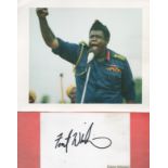 Forest Whitaker signed 6x4 white card and unsigned colour photo pictured in his role as Idi Armin in