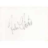 Julie Christie signed 4x3 white album page. Christie is a British actress. An icon of the Swinging