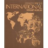 Stanley Gibbons International Stamp Album with no stamps Approx 90 blank pages. All autographs