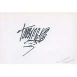 Tim Burgess signed 6x4 white card. Burgess is an English musician, singer-songwriter and record