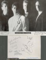 Mindbenders signed 7x5 card and unsigned black and white photo. All autographs come with a