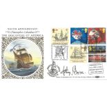 Anthony Davies signed 500th Anniversary The Discovery Of America FDC. Includes 6 stamps and Postmark