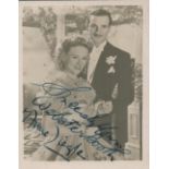 Famous Husband and Wife Singing Duo Anne Ziegler and Webster Booth Signed Small 3x2 inch Black and