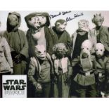 David Stone and Eileen Roberts signed Star Wars black and white photo. David Stone is an actor who