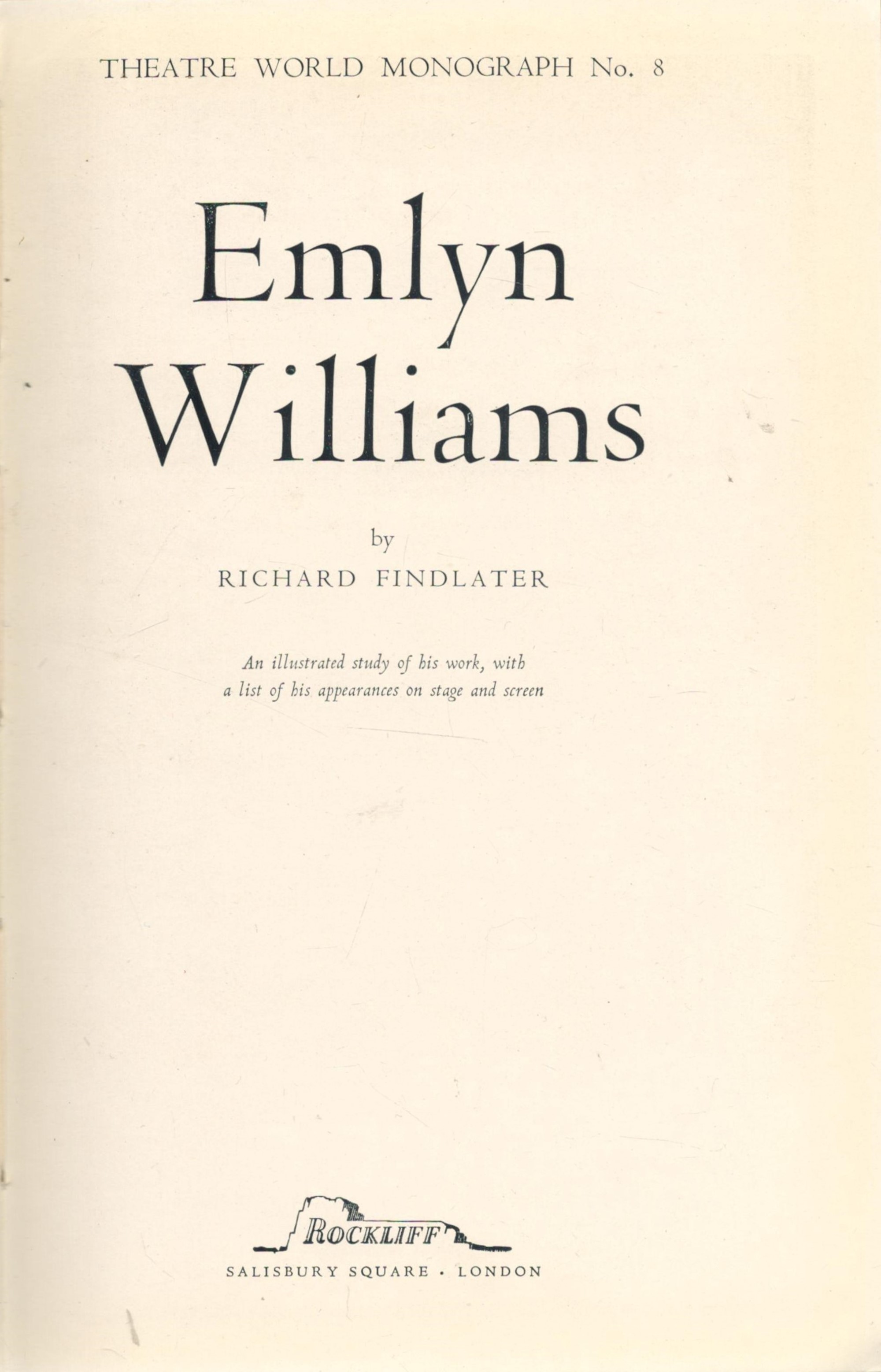 Emlyn Williams by Richard Findlater 1956 with an unknown signature dated April 1957. Showing signs - Image 3 of 4