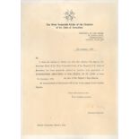 HM Queen Elizabeth II AIDE signed manual order of the Hospital of St John of Jerusalem. A formal