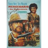 Italian Actor Franco Nero Signed 5x4 inch Colour Promo Photo. Signed in black ink. All autographs