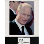 Ed Harris signature piece featuring a signed white card in black marker pen plus a 9x8 colour
