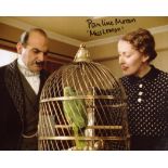 Poirot 8x10 photo signed by actress Pauline Moran (Miss Lemon). All autographs come with a