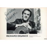 Musician Richard Digance Signed 6x4 inch Black and White Promo Printed Photo. All autographs come