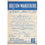 Bolton Wanderers Football and Athletic Club vintage programme taken from the friendly match dated