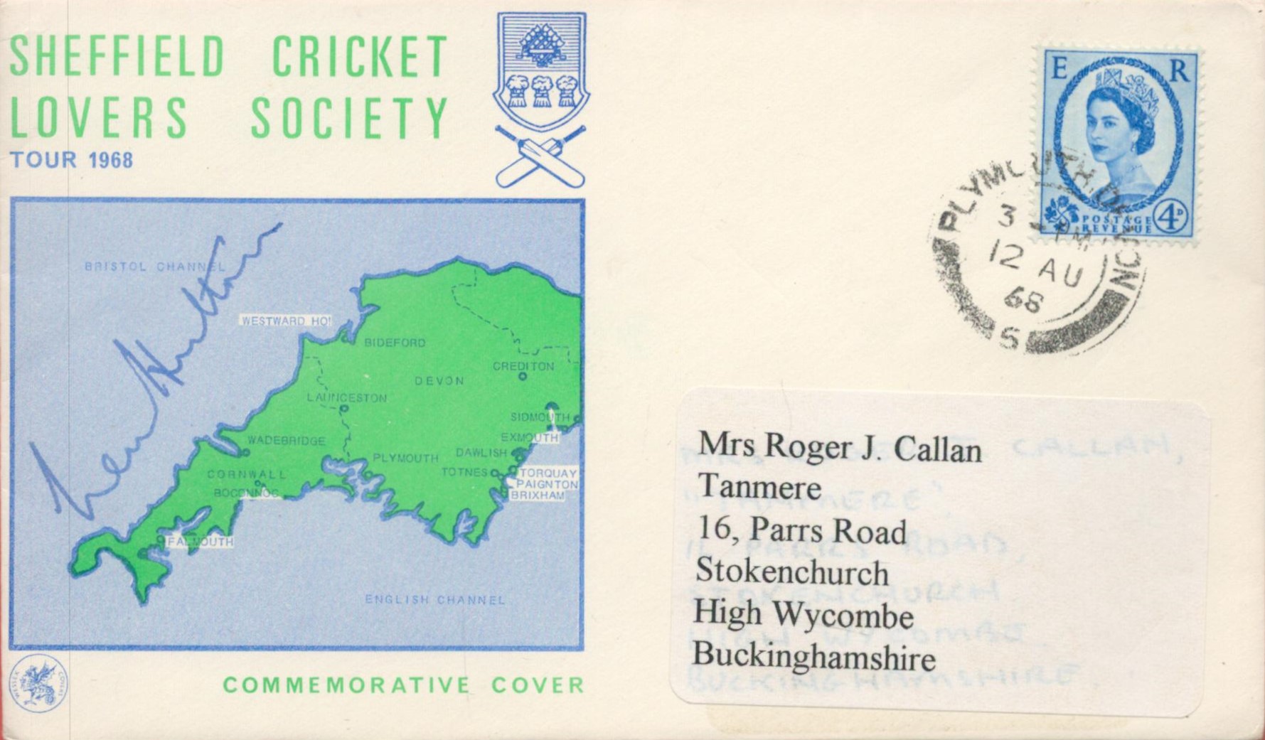 Len Hutton signed Sheffield cricket lovers society commemorative cover. Hutton (23 June 1916 - 6