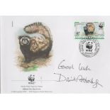 David Attenborough signed WWF FDC. Attenborough is an English broadcaster, biologist, natural