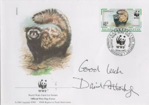 David Attenborough signed WWF FDC. Attenborough is an English broadcaster, biologist, natural