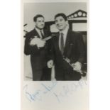 Mike and Bernie Winters signed 6x3 black and white photo. Winters were an English comedy double act,