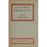 John Smith Signed Hardback Book titled A Discreet Immorality 1965 First Edition published by
