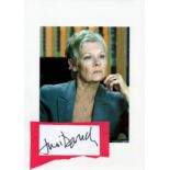 Judy Dench. James Bond actor 3x2 signature piece with colour photo. All autographs come with a