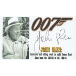 John Glen. James Bond director 5x3 signature piece. All autographs come with a Certificate of