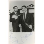 Mike and Bernie Winters signed 6x3 black and white photo. Winters were an English comedy double act,