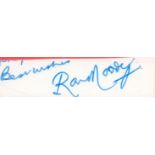 Ron Moody signed 1x3 signed small card. Moody was an English actor, composer, singer and writer.