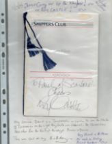 Roy Castle signed Dinner Menu and Reverse Phillip Franks signed 6x4 colour photo. All autographs