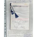 Roy Castle signed Dinner Menu and Reverse Phillip Franks signed 6x4 colour photo. All autographs