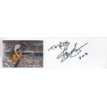 Slash lead guitarist for Guns and Roses signed 8x3 white card. Saul Hudson (born July 23, 1965),