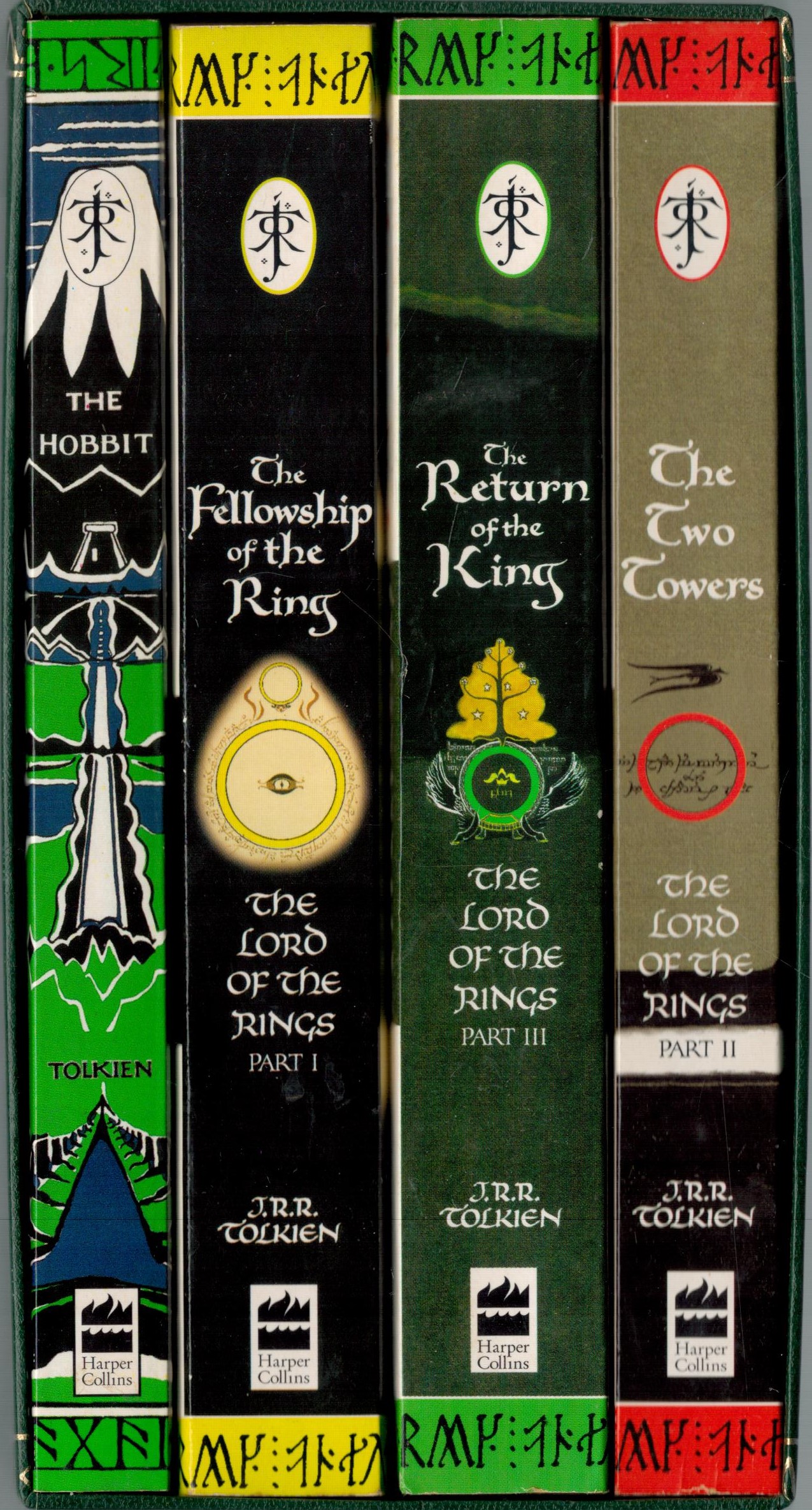 4 x Books The Hobbit and The Lord Of The Rings part 1, 2, 3, by J R R Tolkien 1996 New Edition
