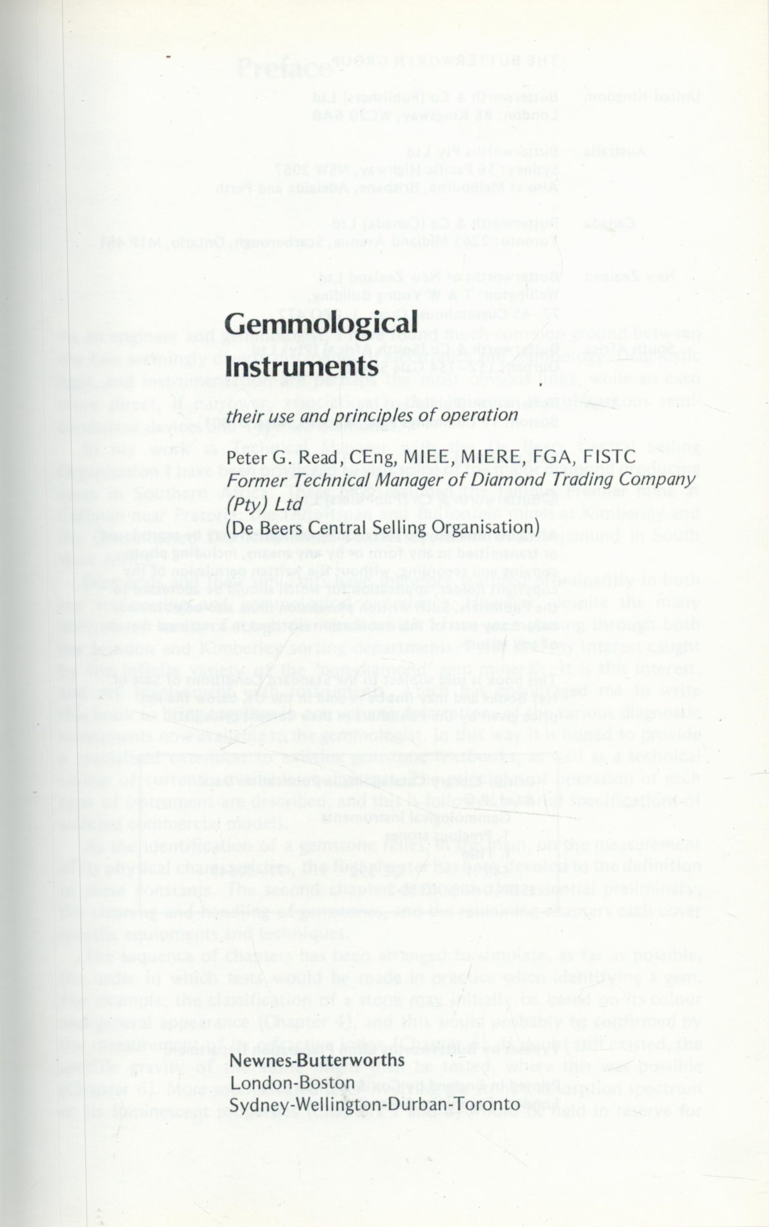 Gemmological Instruments by Peter G Read 1978 First Edition Hardback Book with 227 pages published - Image 2 of 3