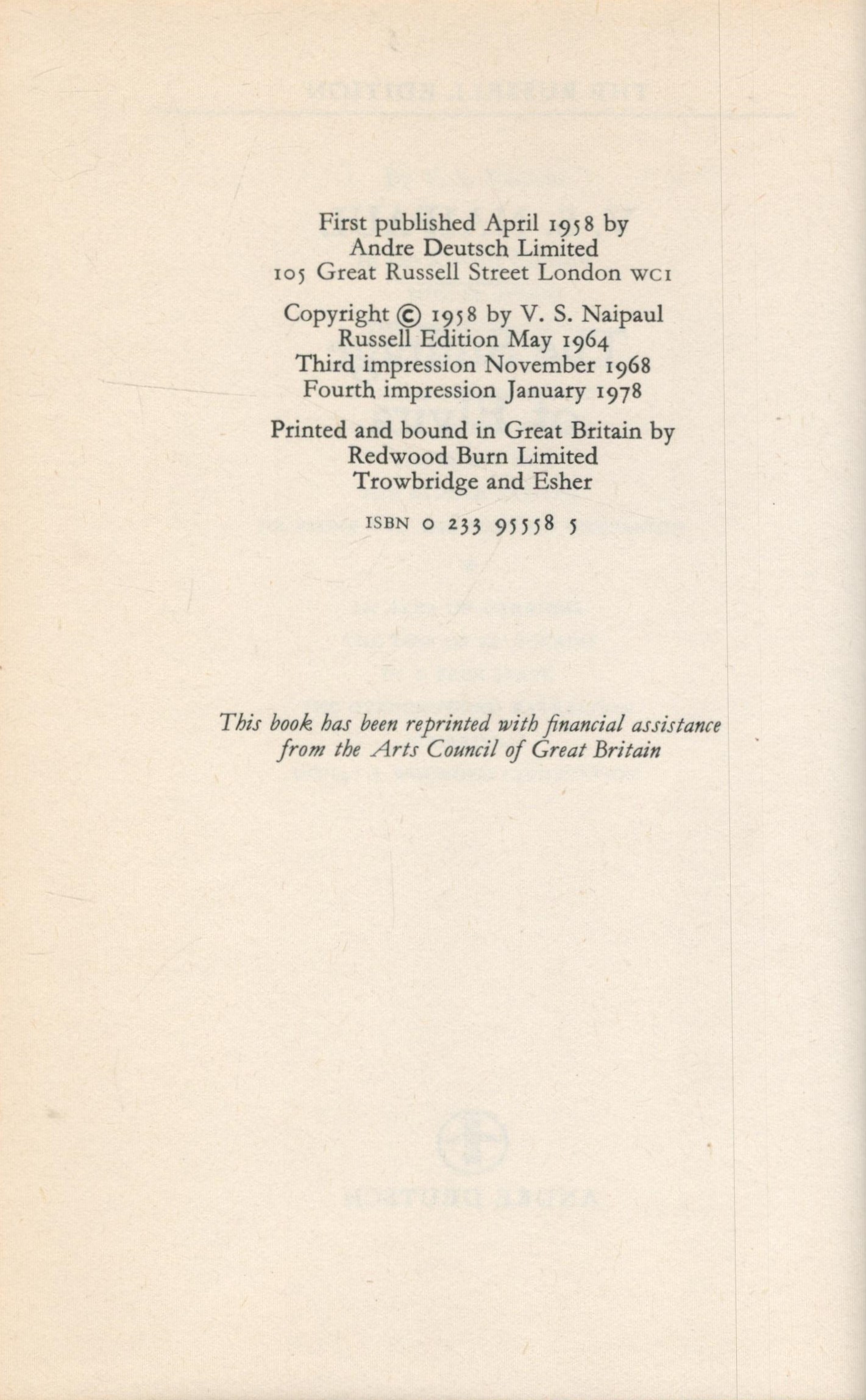 The Suffrage of Elvira by V S Naipaul 1978 Russell Edition Hardback Book with 240 pages published by - Image 3 of 3