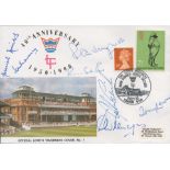 Cricket Lords Taverners 40th Anniversary 19501990 multi signed official cover 7 fantastic signatures