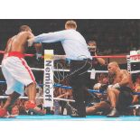 Boxing Danny Williams signed 16x12 colour photo pictured during his upset victory over Mike Tyson.