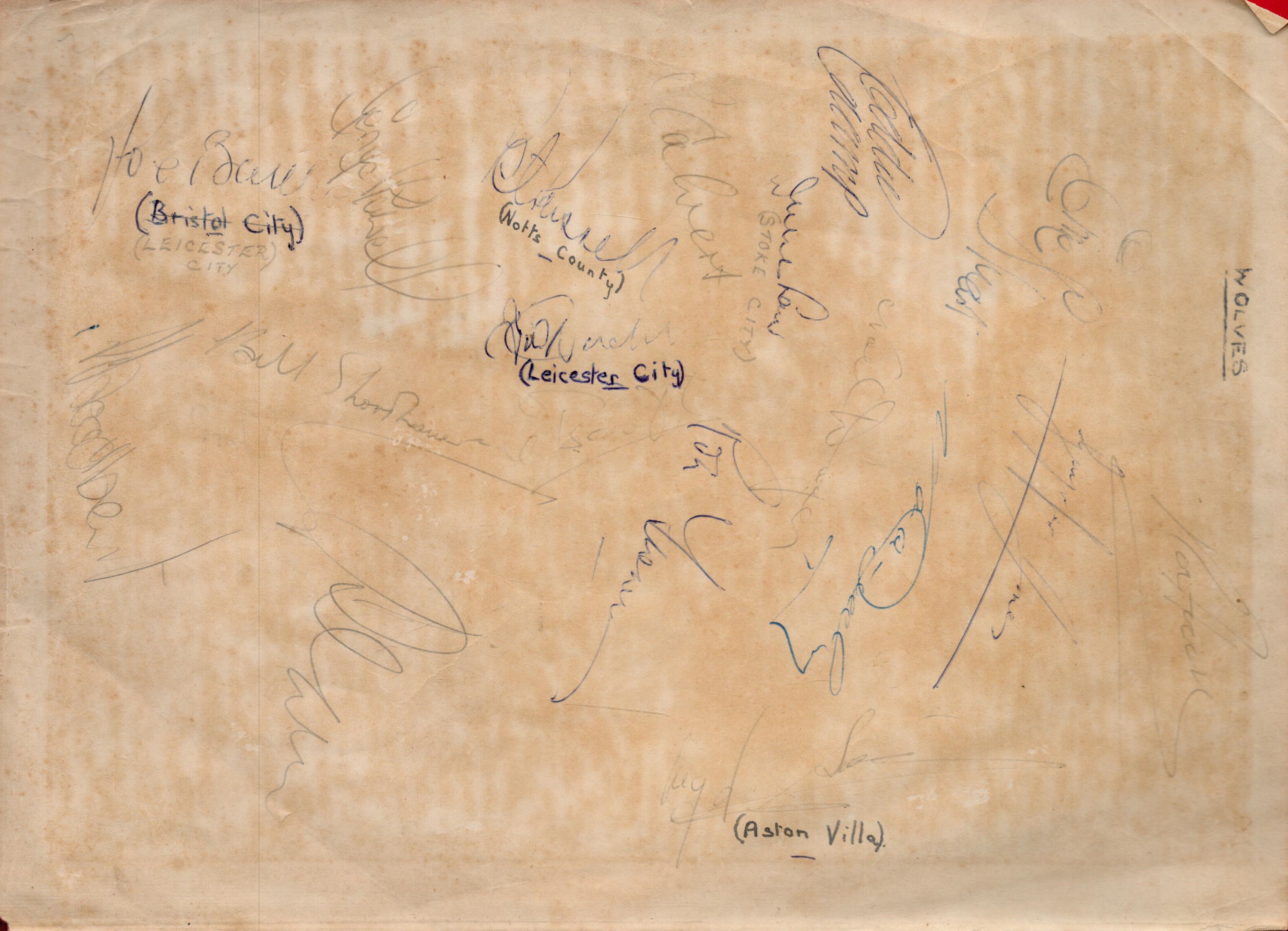 Football 17 Signed Vintage Autograph Page. Signatures include R Howells, G Jones, E Stuart, N Deely,
