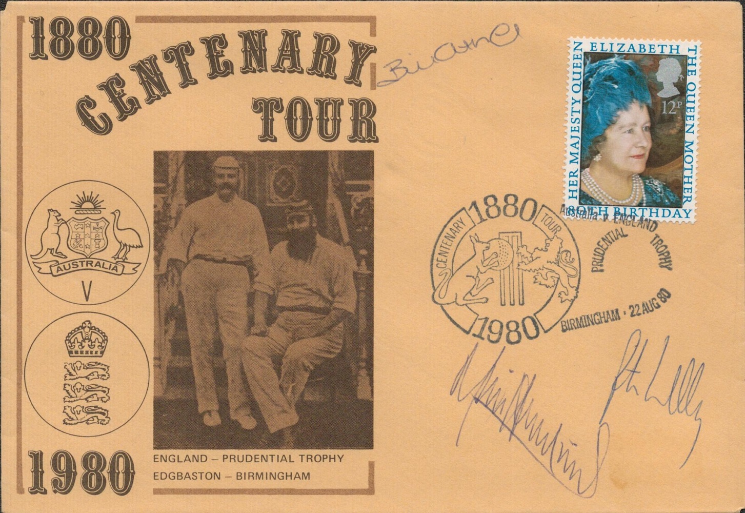 Cricket Surrey v Australia Centenary Tour 18801980 signed commemorative cover signed by Bill