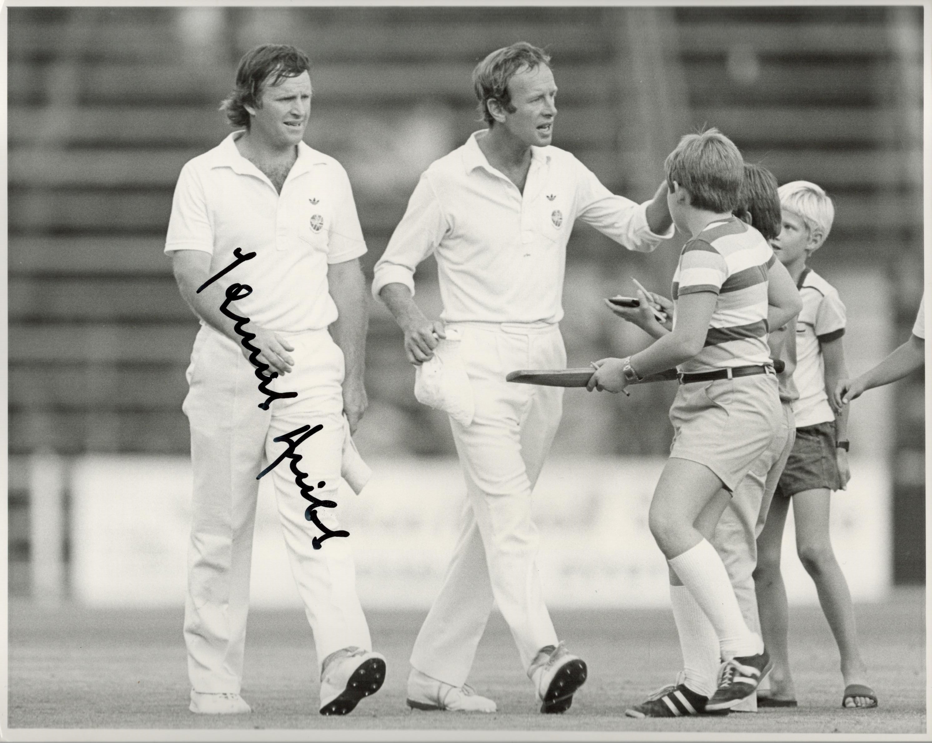 Cricket Dennis Amiss signed 10x8 vintage black and white photo. Good condition. All autographs