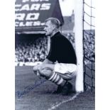 Autographed BERT TRAUTMANN 16 x 12 photo - B/W, depicting a superb image showing the Manchester City