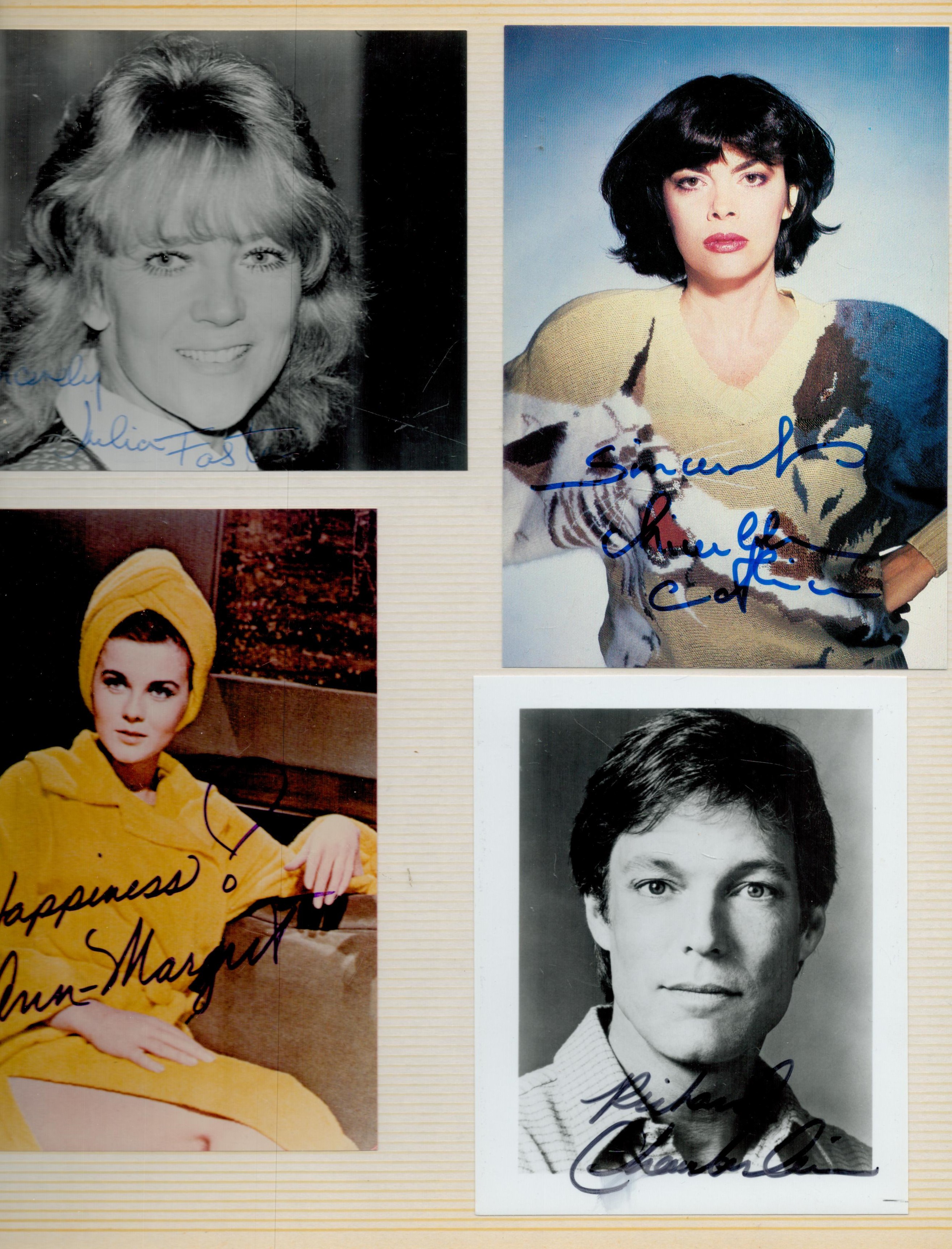 TV Film Music collection of signed photos and cards in old photo album. 100+ autographs on photos, - Image 4 of 4