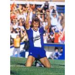 Autographed TREVOR FRANCIS 16 x 12 photo - Col, depicting the Birmingham City striker celebrating on