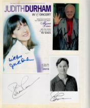 TV Film Music collection of signed photos and cards in old photo album. 130+ autographs on photos,