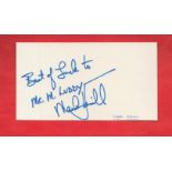 Star Wars Mark Hamill signed small white card Best of luck to Mr Luddy. Good condition. All