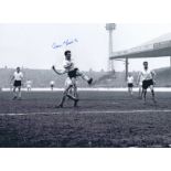 Autographed TREVOR MEREDITH 16 x 12 photo - B/W, depicting Meredith scoring the winning goal in